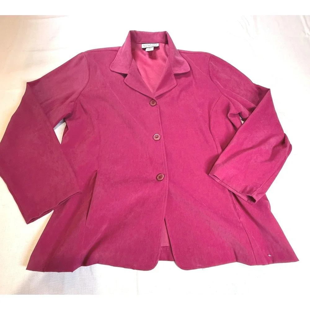 Vintage‎ Notations Pink Blazer Jacket Large Y2K Careercore